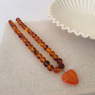 Acrylic Beaded Heart Necklace- WATERPROOF-Necklace-Pretty Simple