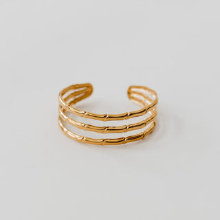 Bamboo Tier Open Bangle Bracelet - WATERPROOF