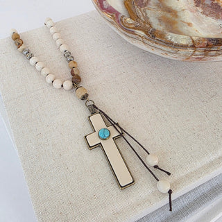 Necklace-Bohemian Beaded Cross Necklace-Pretty Simple