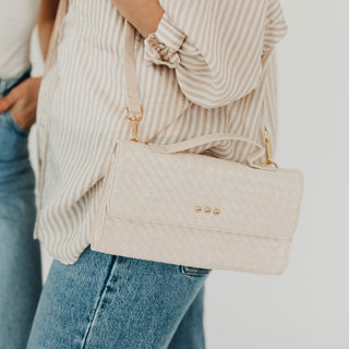 Urban Foldover Woven Clutch Crossbody-Crossbody Bag-Pretty Simple