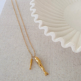 Dezi Double Fish Pendant Necklace - WATERPROOF-Necklace-Pretty Simple