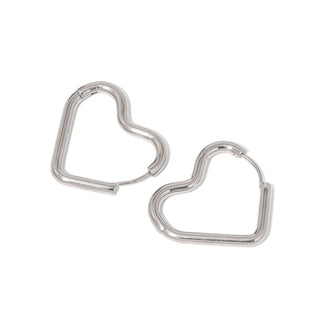 Love On My Mind Heart Hoop Earrings - WATERPROOF-Earrings-Pretty Simple