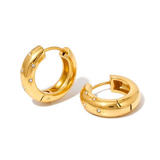 Pops of Sparkle Huggie Hoop - WATERPROOF-Earrings-Pretty Simple