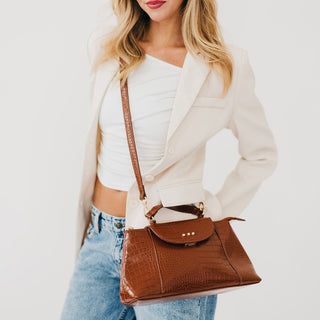 Elena Croc Embossed Crossbody-Crossbody Bag-Pretty Simple
