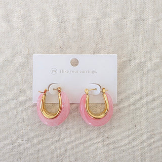 Frenchie Resin Hoop Earrings - WATERPROOF-Earrings-Pretty Simple