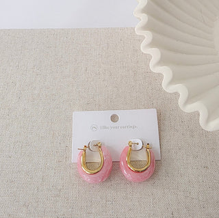 Frenchie Resin Hoop Earrings - WATERPROOF-Earrings-Pretty Simple