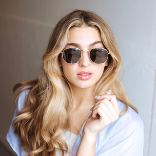 Hailey Hexagon Frame Sunglasses- Wholesale - Pretty Simple