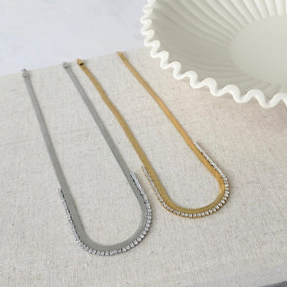Herringbone Tennis Necklace - WATERPROOF-Necklace-Pretty Simple