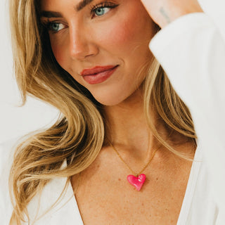 Jan Resin Heart Necklace - WATERPROOF-Necklace-Pretty Simple
