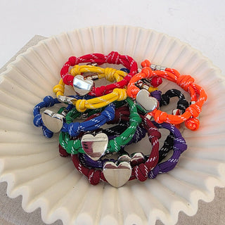 Knotty Cord Heart Bracelet - WATERPROOF-Bracelet-Pretty Simple