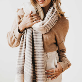 Long Weekend Striped Wrap-Scarf-Pretty Simple Wholesale