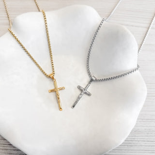 Necklace-Luca L'uomo Mens Collection Cross Necklace-Pretty Simple