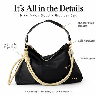 Shoulder Bag-Nikki Nylon Slouchy Shoulder Bag-Pretty Simple