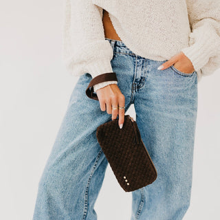 Suede Emma Woven Clutch Wristlet-Wristlet-Pretty Simple