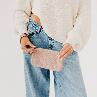 Suede Emma Woven Clutch Wristlet-Wristlet-Pretty Simple