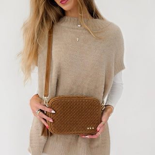 Suede Woven Willow Camera Crossbody Bag-Crossbody Bag-Pretty Simple