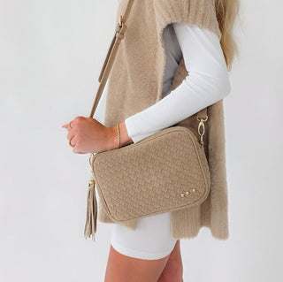 Suede Woven Willow Camera Crossbody Bag-Crossbody Bag-Pretty Simple