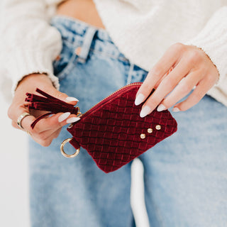 Suede Paris Card Wallet