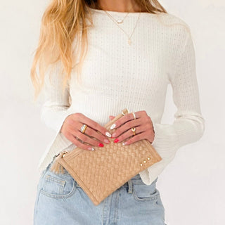 Veda Woven Crossbody and Clutch Bag