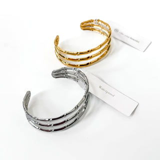 Bamboo Tier Open Bangle Bracelet - WATERPROOF-Bracelet-Pretty Simple
