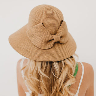 Hat-Berlin Bow Straw Sun Hat-Pretty Simple