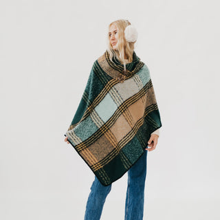 Bianca Button Neck Poncho-Poncho-Pretty Simple