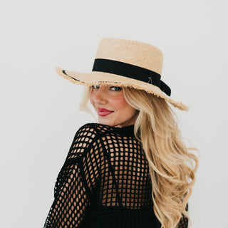 Hat-Blaze Bow Fringe Sun Hat-Pretty Simple