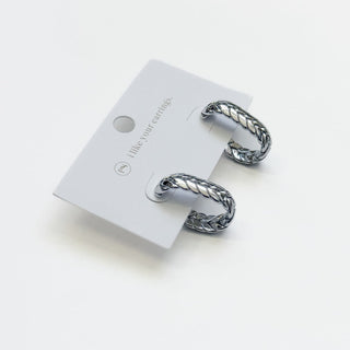 Braided Oval Hoop Earrings - WATERPROOF-Earrings-Pretty Simple