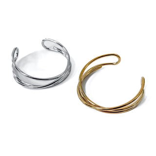 Cleo Crossover Cuff Bangle Bracelet - WATERPROOF-Bracelet-Pretty Simple