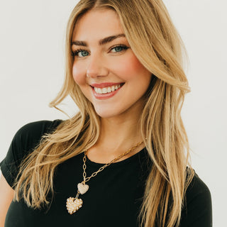 Double Take Pearl Heart Necklace - WATERPROOF-Necklace-Pretty Simple