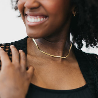 Ella Herringbone Necklace - WATERPROOF-Necklace-Pretty Simple