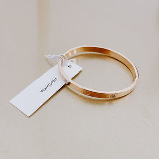 Halo Heart Bangle Bracelet - WATERPROOF-Pretty Simple