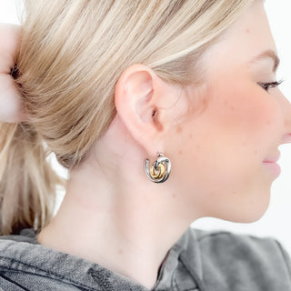 Accessories-Hillary Two Tone Hoops-Pretty Simple