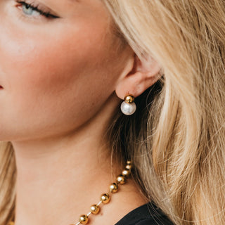 Earrings-Kelly Pearl Drop Earrings - WATERPROOF-Pretty Simple