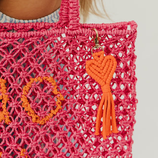 Heart Macrame Bag Charm Key Chain-Bag Accessories-Pretty Simple