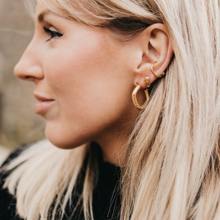 Kinsley Hoop Earrings *WATERPROOF*-Earrings-Pretty Simple