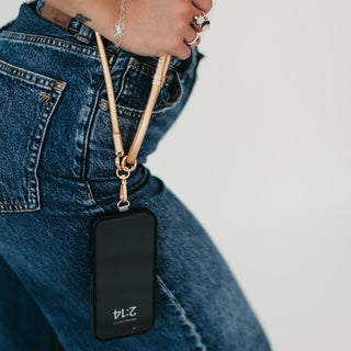 Accessories-Metallic Phone Holder Crossbody Strap-Pretty Simple