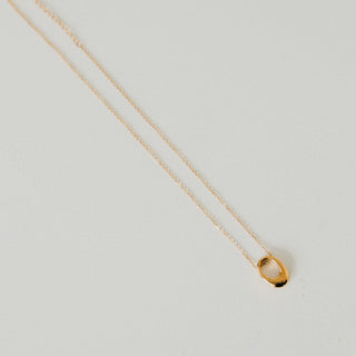 Necklace-Mini Open Oval Pendant Necklace - WATERPROOF-Pretty Simple