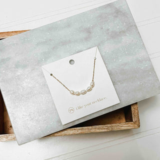 Dainty gold chain pearl necklace - Santa Monica Pearl Necklace