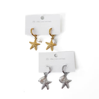 Ocean Pearl Starfish Earrings - WATERPROOF-Earrings-Pretty Simple