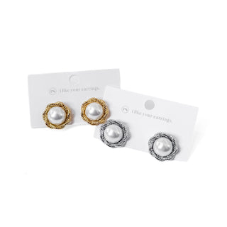 Pearl Button Earrings - WATERPROOF-Earrings-Pretty Simple