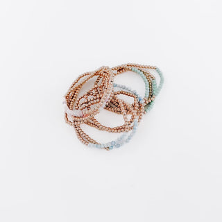 Bracelet-Avary Glass and Metallic Bead Bracelet-Pretty Simple