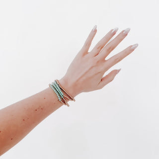 Bracelet-Avary Glass and Metallic Bead Bracelet-Pretty Simple