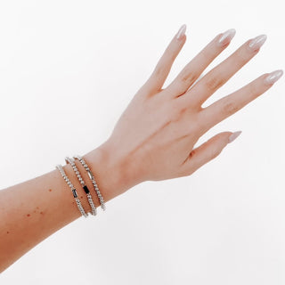 Metallic Glass Bead Stretch Bracelet-Bracelet-Pretty Simple