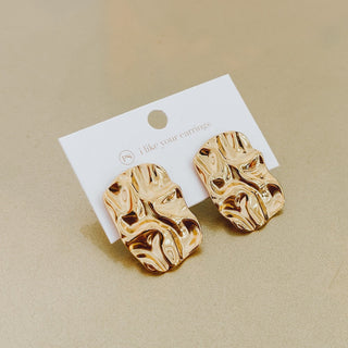 Radient Gold Crinkle Earrings - WATERPROOF-Pretty Simple