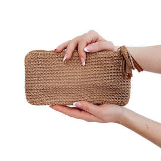 -Rome Raffia Clutch Card Holder Wristlet-Pretty Simple