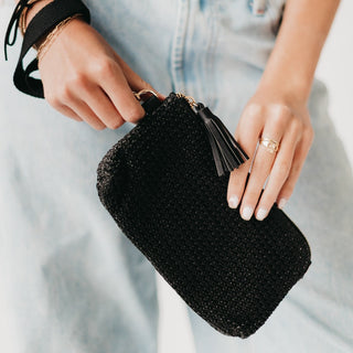 Wallet-Rome Raffia Clutch Card Holder Wristlet-Pretty Simple