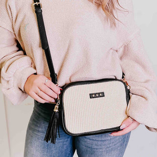 Pretty Simple Silvia Straw Camera Bag - black