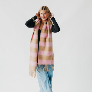 Stevie Striped Tassel Scarf-Scarf-Pretty Simple