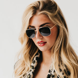 Sunglasses-Sunny Square Aviator Sunglasses-Pretty Simple